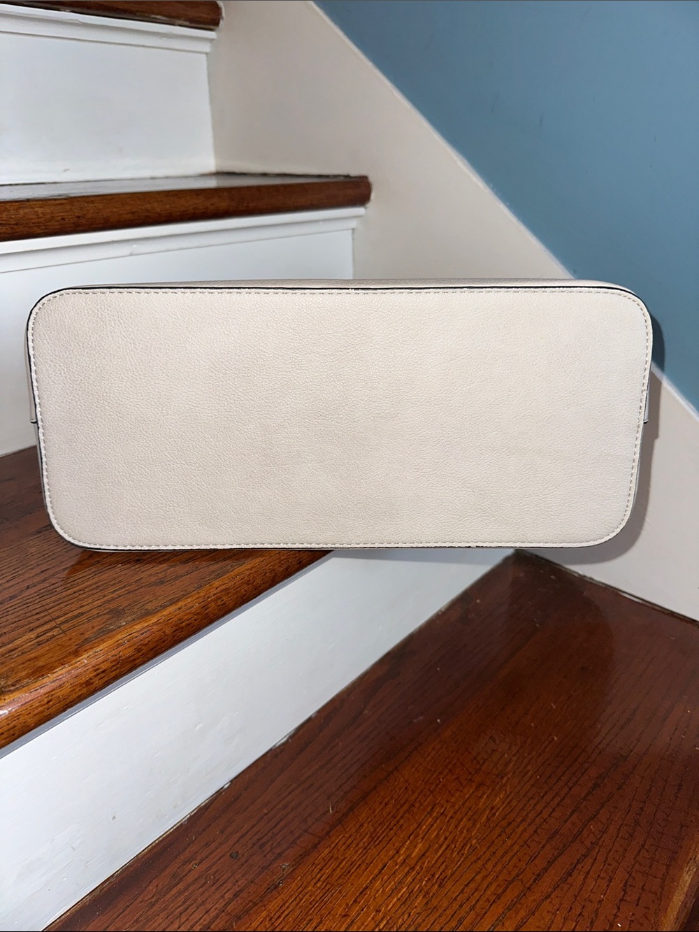 Dune London Structured Neutral Pink & Cream Beige Top-Handle Satchel Purse - Picture 3 of 6
